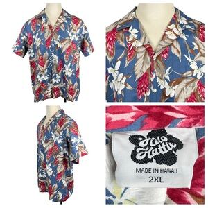 Men's Hilo Hattie 100% Cotton‎ Short Sleeve Button Down 2XL 0095